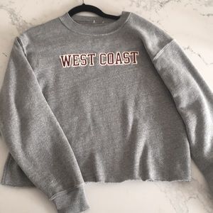 Brandy Melville “West Coast” Cropped Sweatshirt